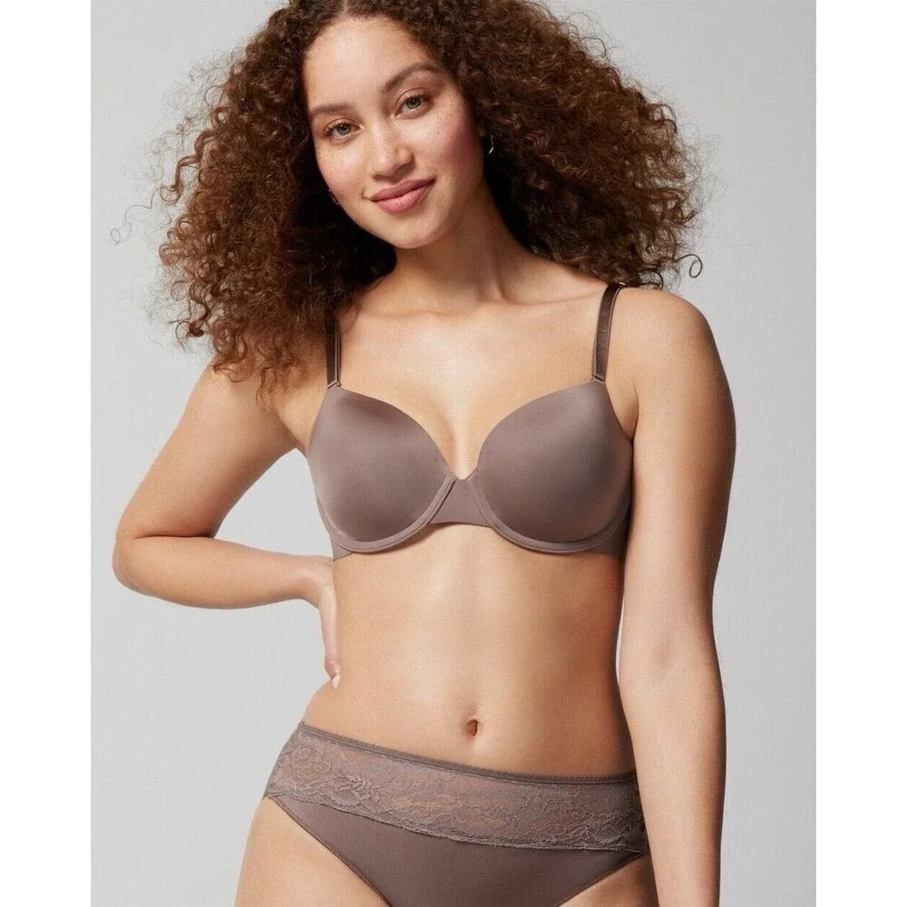 Soma 44DDD‎ Vanishing 360 Perfect Coverage Bra Underwire Smoothing T-Shirt Brown